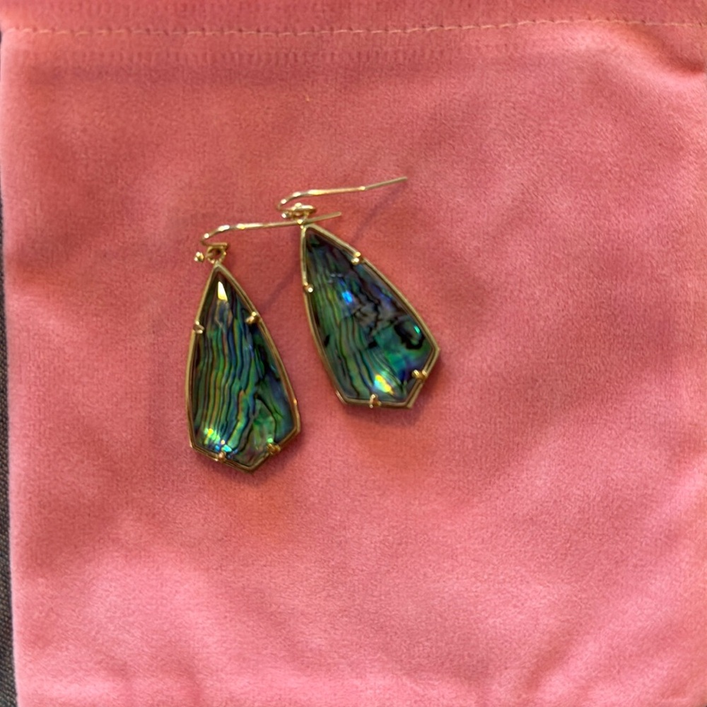 Kendra scott gold turquoise earrings